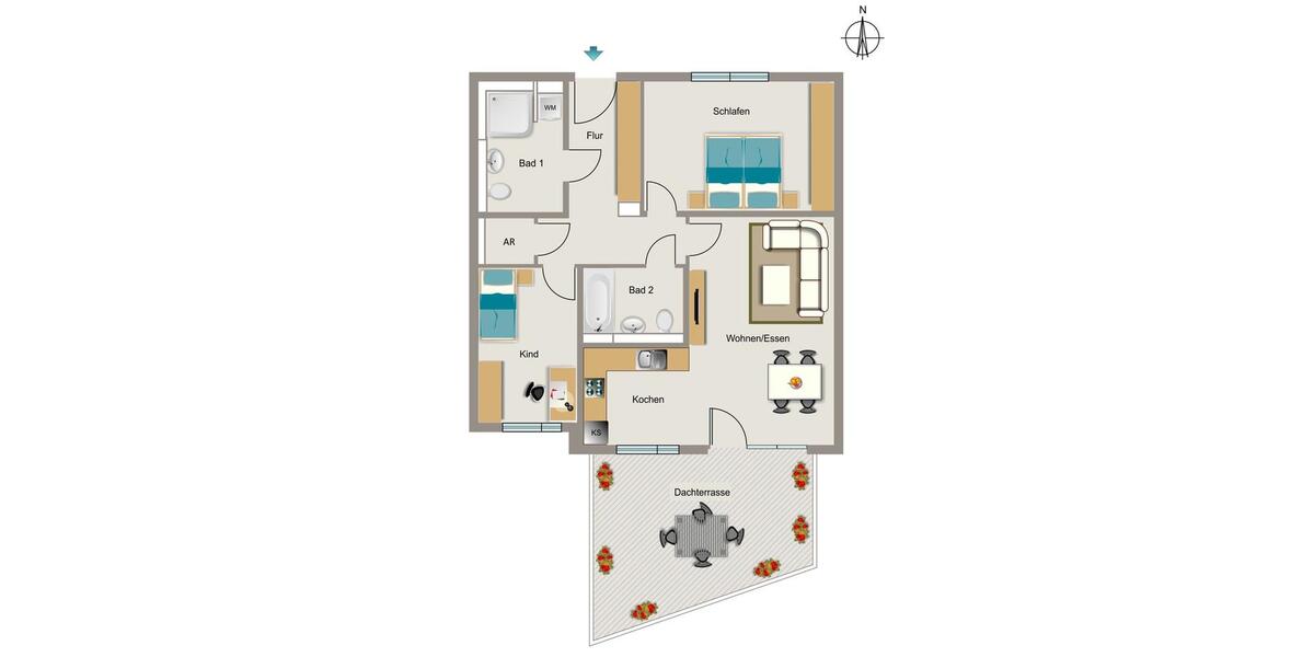 Etagenwohnung Rheinbach - 3 Zimmer, 91 m&sup2;, 1.216&euro; | Angebot:26042977