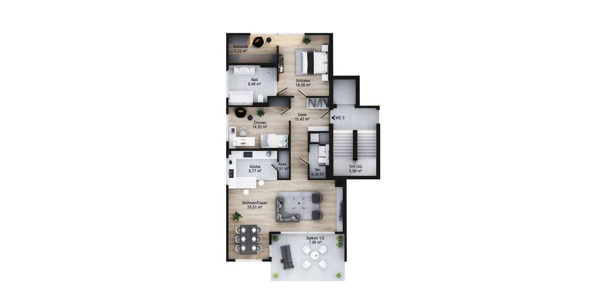 Etagenwohnung Bonn Schweinheim - 3 Zimmer, 119 m&sup2;, 829.000&euro; | Angebot:25958058