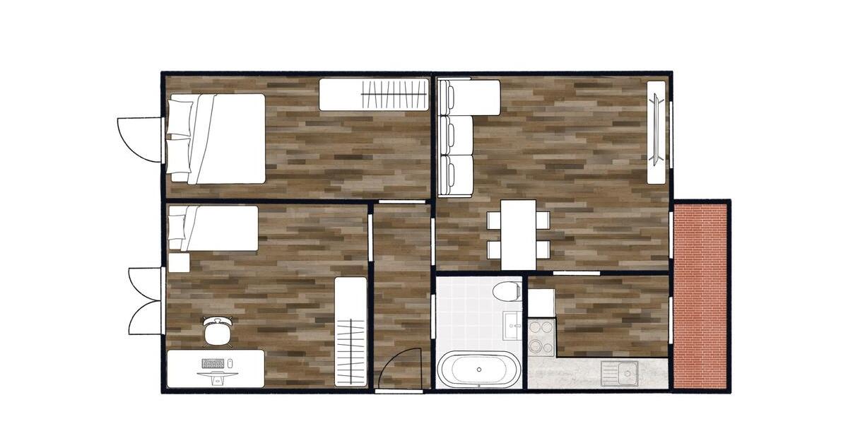 Etagenwohnung Bonn Küdinghoven - 3 Zimmer, 59 m&sup2;, 550&euro; | Angebot:25083134